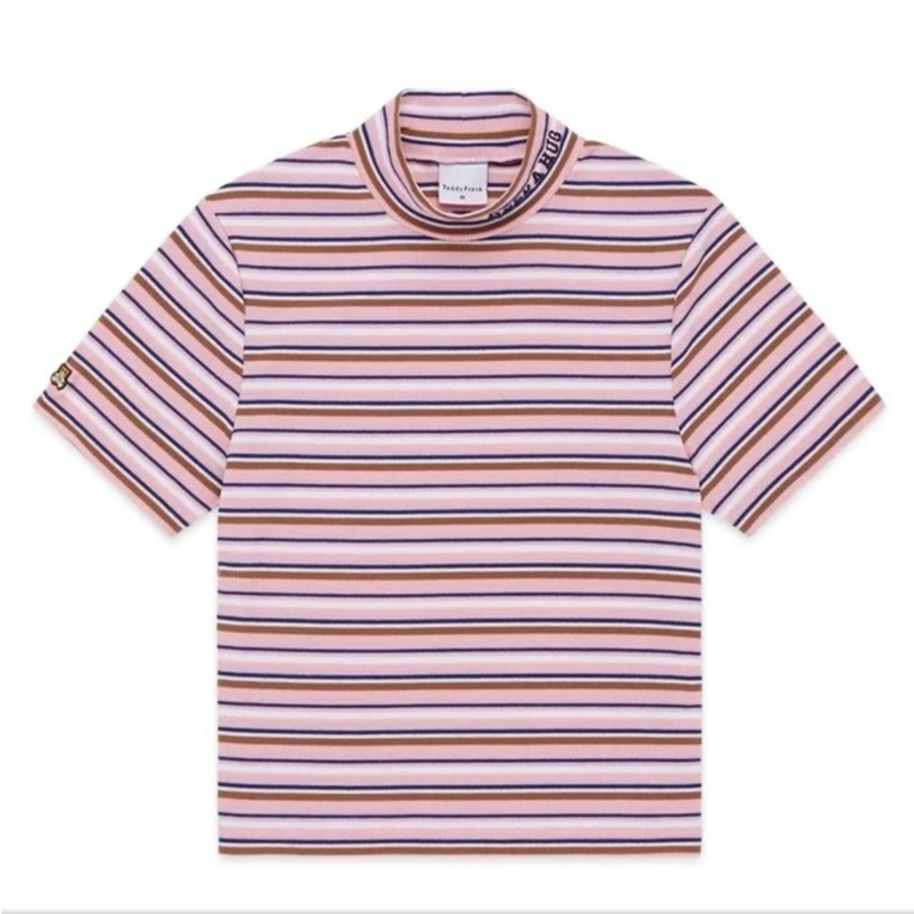 Teddy Fresh pink mock neck top